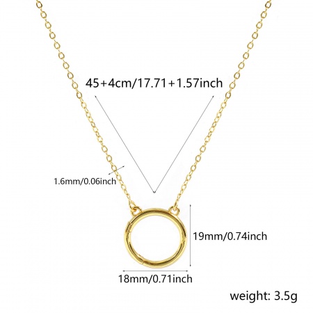 Immagine di 1 Pz Ottone Semplice Catena a Cavo Collana Porta Ciondoli All'Ingrosso Placcato Oro 18K Anello 46cm + 4cm Lunghezza
