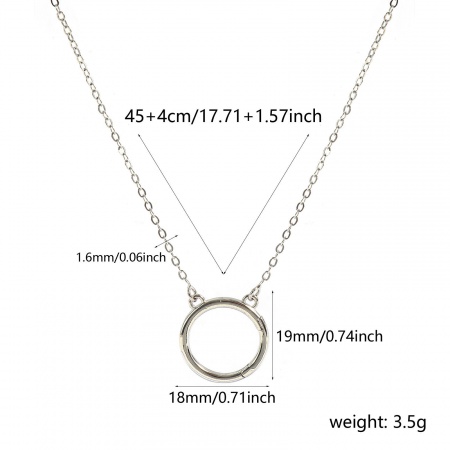 Immagine di 1 Pz Ottone Semplice Catena a Cavo Collana Porta Ciondoli All'Ingrosso Platino Placcato Anello 46cm + 4cm Lunghezza