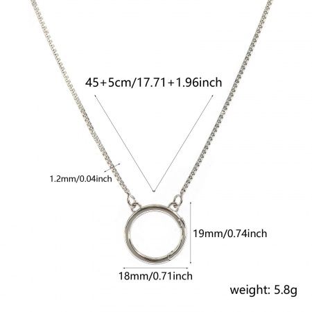 Immagine di 1 Pz Ottone Semplice Catena a Casella Collana Porta Ciondoli All'Ingrosso Platino Placcato Anello 45cm + 5cm Lunghezza