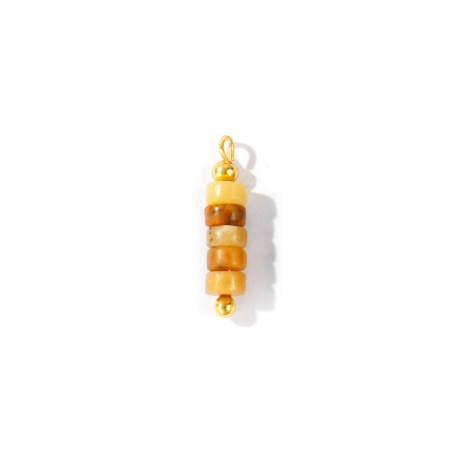 Immagine di 5 Pz Gemma & Ottone Ciondoli All'Ingrosso 18K Vero Oro Placcato Marrone Chiaro Ruota in Rilievo 20mm x 5mm