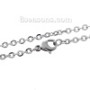 Picture of 304 Stainless Steel Jewelry Link Cable Chain Necklace Silver Tone 70cm(27 4/8") long, Chain Size: 3x2.5mm(1/8"x1/8"), 1 Piece