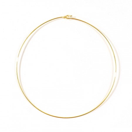 Picture of Wholesale Collar Neck Ring Necklace, 18K Gold Plated Brass Women's Simple Stylish Gift Jewelry For Retailer, 41cm(16.1") long, 1.2mm, 1 Piece