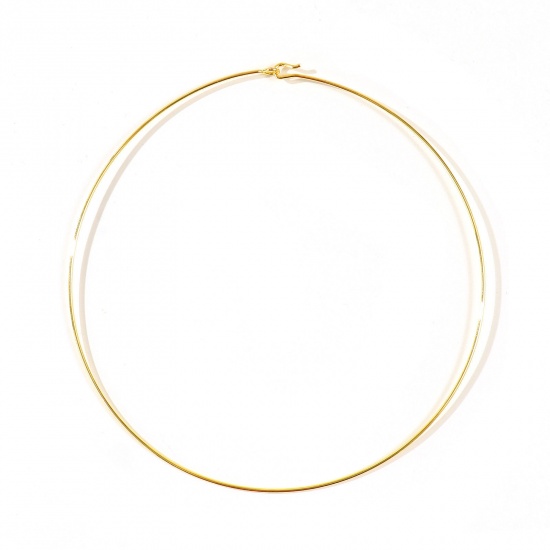 Immagine di Collana Girocollo All'Ingrosso, Placcato Oro 18K Ottone Donne Semplice Elegante Regalo Gioielli Per Rivenditore, 41cm Lunghezza, 1.2mm, 1 Pz