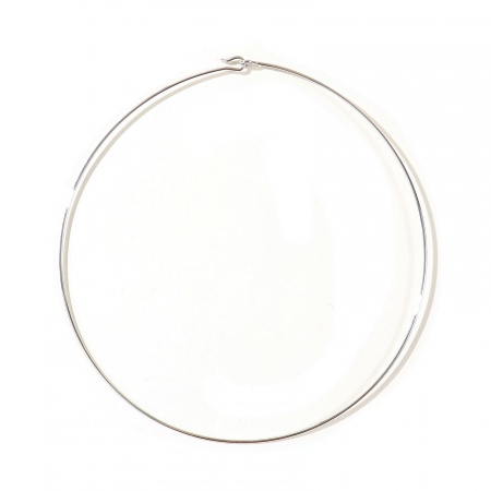 Picture of Wholesale Collar Neck Ring Necklace, Platinum Plated Brass Women's Simple Stylish Gift Jewelry For Retailer, 41cm(16.1") long, 1.2mm, 1 Piece