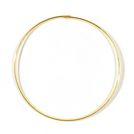 Picture of Wholesale Collar Neck Ring Necklace, 18K Gold Plated Brass Women's Simple Stylish Gift Jewelry For Retailer, 41cm(16.1") long, 3mm, 1 Piece