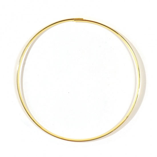 Immagine di Collana Girocollo All'Ingrosso, Placcato Oro 18K Ottone Donne Semplice Elegante Regalo Gioielli Per Rivenditore, 41cm Lunghezza, 3mm, 1 Pz