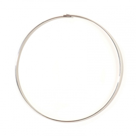 Picture of Wholesale Collar Neck Ring Necklace, Platinum Plated Brass Women's Simple Stylish Gift Jewelry For Retailer, 41cm(16.1") long, 3mm, 1 Piece