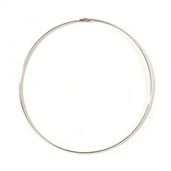 Immagine di Collana Girocollo All'Ingrosso, Platino Placcato Ottone Donne Semplice Elegante Regalo Gioielli Per Rivenditore, 41cm Lunghezza, 3mm, 1 Pz