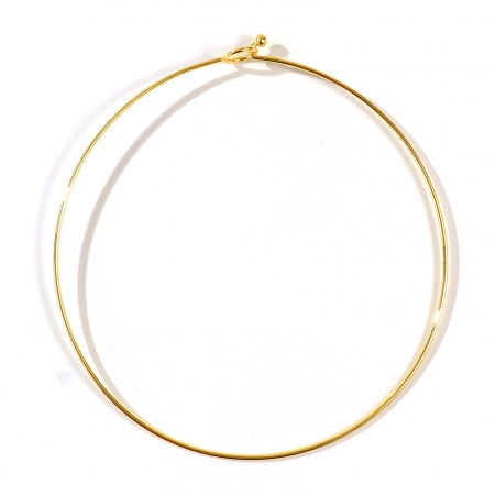 Picture of Wholesale Collar Neck Ring Necklace, 18K Gold Plated Brass Women's Simple Stylish Gift Jewelry For Retailer, 46cm(18.1") long, 2mm, 1 Piece