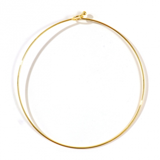 Immagine di Collana Girocollo All'Ingrosso, Placcato Oro 18K Ottone Donne Semplice Elegante Regalo Gioielli Per Rivenditore, 46cm Lunghezza, 2mm, 1 Pz