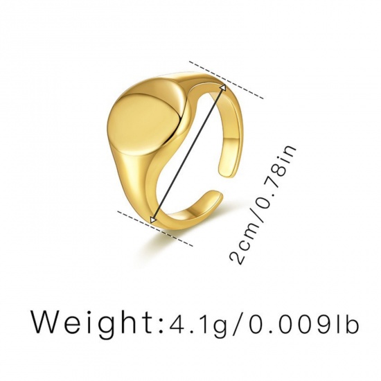 Bild von Großhandel Frauen Geschenk Offen Verstellbar Ring, 18K Vergoldet Messing, Ins Stil Stilvoll Schmuckbedarf, 17.3mm（US Größe:7), 1 Stück