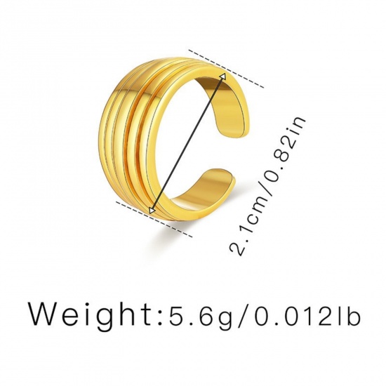 Bild von Großhandel Frauen Geschenk Offen Verstellbar Ring, 18K Vergoldet Messing, Ins Stil Stilvoll Schmuckbedarf, 17.3mm（US Größe:7), 1 Stück