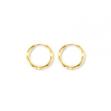 Imagen de Punk Minimalista Aros De Aro Abrazador Al Por Mayor, Ronda Llana 18K Oro Real Chapado Latón, Unisex Respetuoso del Medio Ambiente Regalo Suministro de Joyería, 16mm Dia., Tamaño del Poste/Cable: 1mm(18 gauge), 2 Unidades