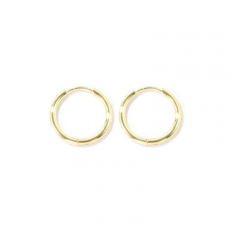 Imagen de Punk Minimalista Aros De Aro Abrazador Al Por Mayor, Ronda Llana 14K Oro Real Chapado Latón, Unisex Respetuoso del Medio Ambiente Regalo Suministro de Joyería, 18mm Dia., Tamaño del Poste/Cable: 1mm(18 gauge), 2 Unidades