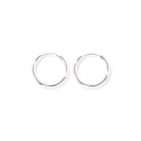 Imagen de Punk Minimalista Aros De Aro Abrazador Al Por Mayor, Ronda Llana Chapado en Plata de Ley 925 Latón, Unisex Respetuoso del Medio Ambiente Regalo Suministro de Joyería, 16mm Dia., Tamaño del Poste/Cable: 1mm(18 gauge), 2 Unidades