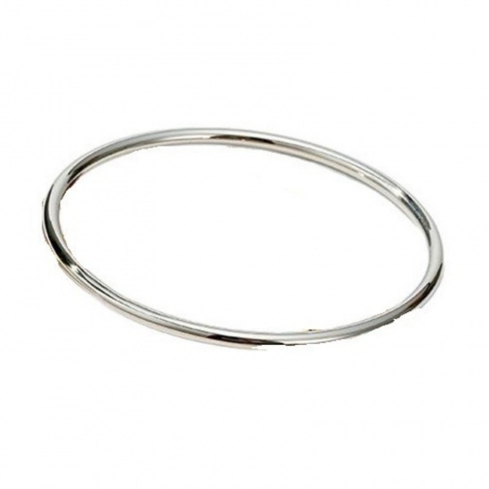 Imagen de Latón Brazalete Al Por Mayor, Platino Chapado Mujeres Exquisito Elegante Regalo Suministro de Joyería, 17.3cm longitud, 1 Unidad