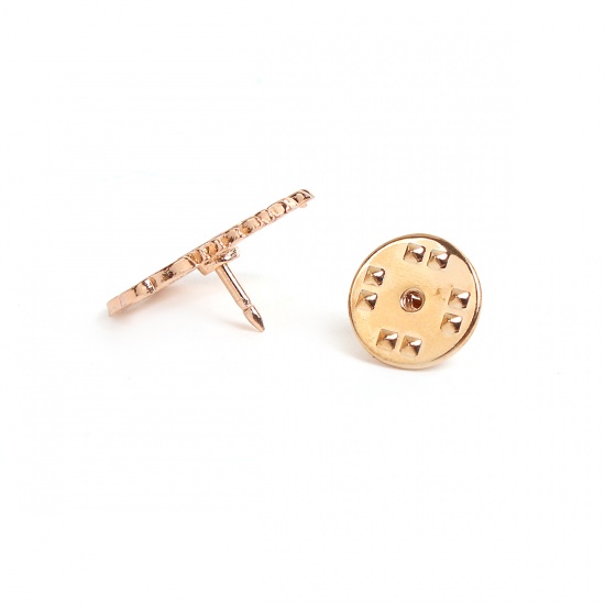 Picture of Pin Brooches Ear Of Wheat Message " M " Gold Plated Hollow 20mm x 18mm, 1 Piece