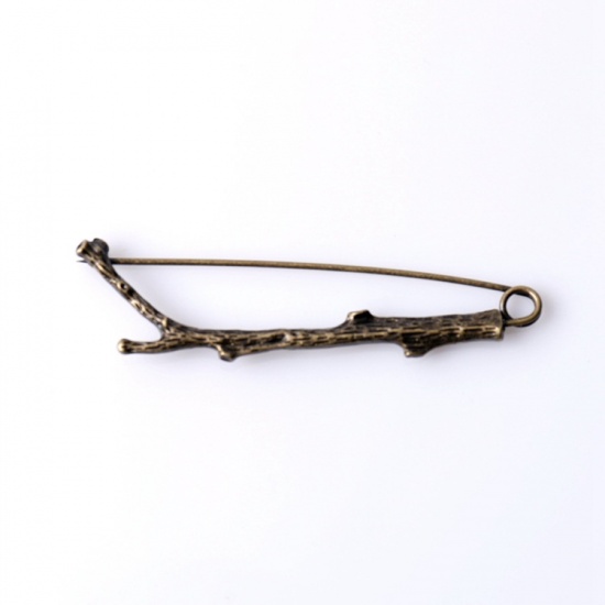 Picture of Pin Brooches Branch Antique Bronze 8cm x 2.3cm, 1 Piece