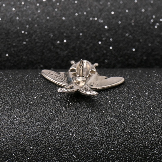 Picture of Pin Brooches Bee Animal Antique Silver 27mm x 20mm, 2 PCs