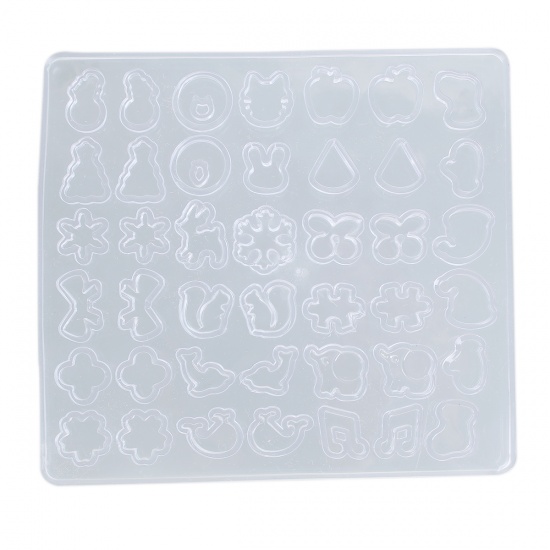 Immagine di Silicone Muffa della Resina per Gioielli Rendendo Rettangolo Trasparente Misto 13.5cm x 12.3cm, 1 Pz