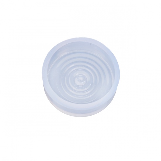 Immagine di Silicone Muffa della Resina per Gioielli Rendendo Tondo Bianco Increspatura 3.5cm Dia. 1 Pz