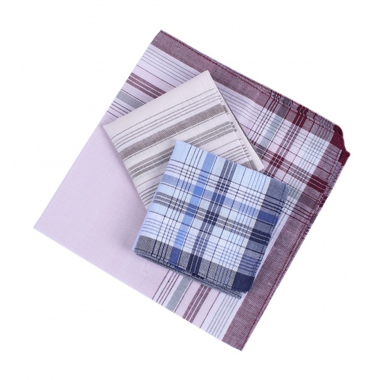 Immagine di Cotton Handkerchief  Square Mixed Color 38cm x 38cm, 6 Sheets