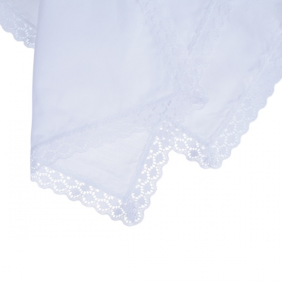 Picture of Cotton Handkerchief Square Lace White 26cm x 25cm, 6 Sheets