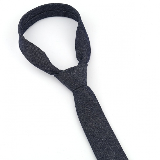 Immagine di Cotton Men's Necktie Tie Navy Blue 145cm x 6cm, 1 Piece