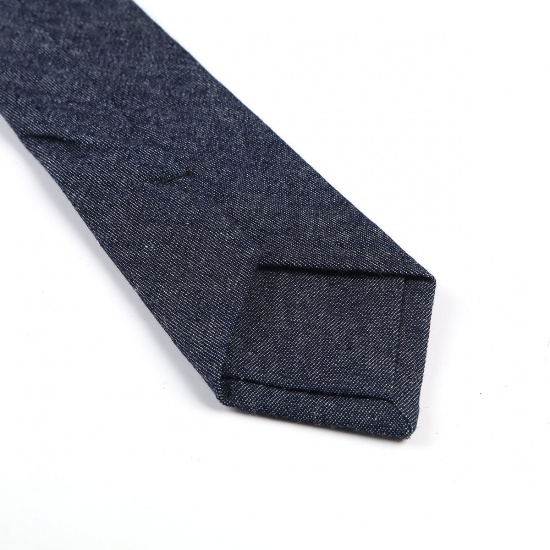 Picture of Cotton Men's Necktie Tie Navy Blue 145cm x 6cm, 1 Piece