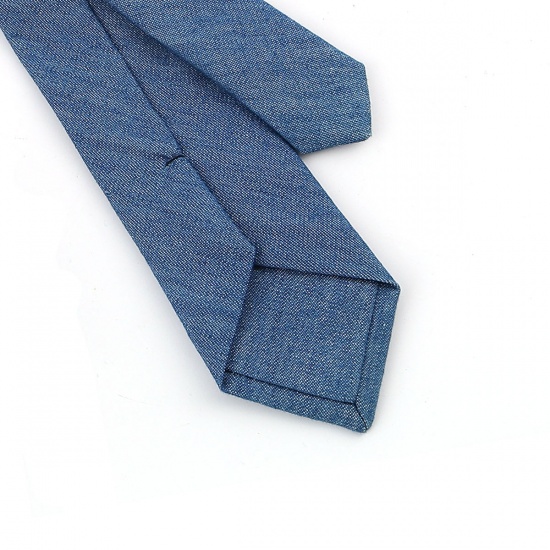 Immagine di Cotton Men's Necktie Tie Blue 145cm x 6cm, 1 Piece