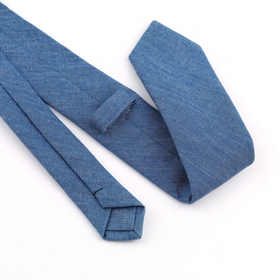 Immagine di Cotton Men's Necktie Tie Blue 145cm x 6cm, 1 Piece