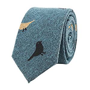 Immagine di Cotton Men's Necktie Tie Bird Animal Dark Green 145cm x 6cm, 1 Piece