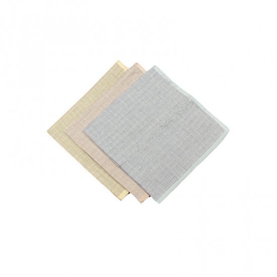 Immagine di Cotton Men's Handkerchief Square Grid Checker Mixed Color 43cm x 43cm, 6 PCs