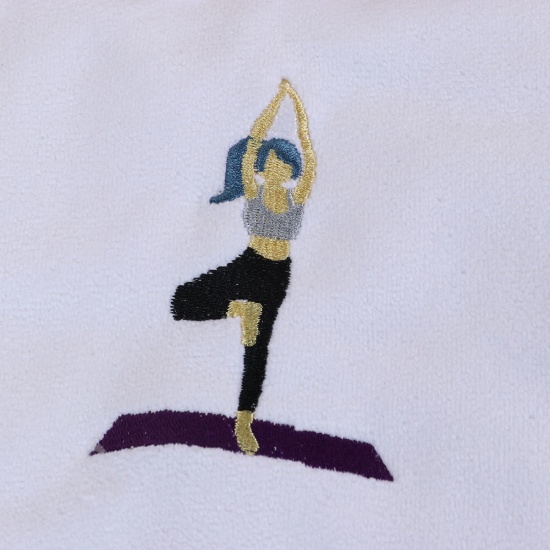 Picture of Microfiber Soft Absorbent Sports Towel White Rectangle Girl 112cm x 24cm, 1 Piece