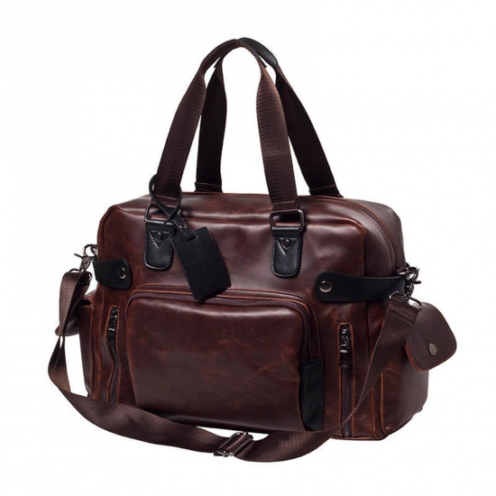 Immagine di Coffee - Trendy Men'S Document Computer Bag Casual One Shoulder Portable Messenger Bag 40x30x15cm, 1 Piece