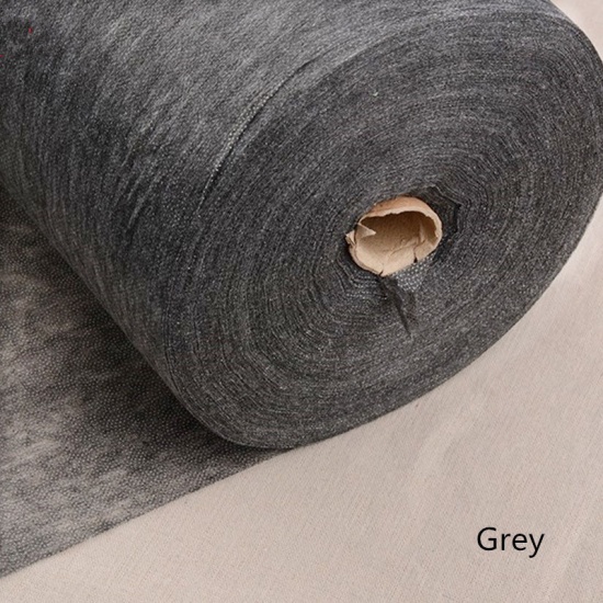 Picture of 100cm 45g Grey Non-woven Fabric Interlinings Iron On Sewing Patchwork Single-sided Adhesive Lining Mask DIY Supplies 1Piece