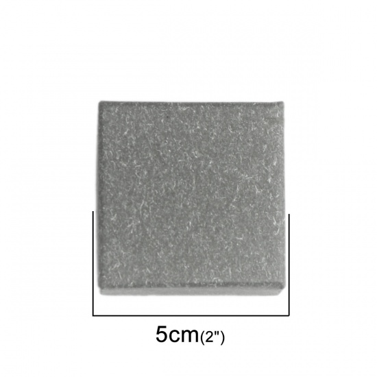 紙 ジュエリーギフト ジュエリーボックス 正方形 ダークグレー 50mm x 50mm 、 1 個 の画像