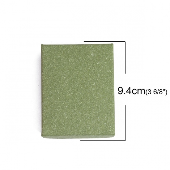 Picture of Paper Jewelry Gift Boxes Rectangle Green 94mm x 74mm , 1 Piece