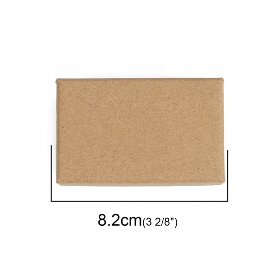 Picture of Paper Jewelry Gift Boxes Rectangle Brown 82mm x 52mm , 1 Piece