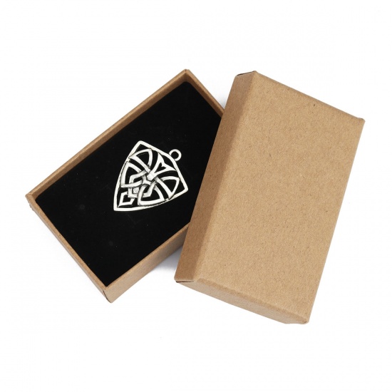 Picture of Paper Jewelry Gift Boxes Rectangle Brown 82mm x 52mm , 1 Piece