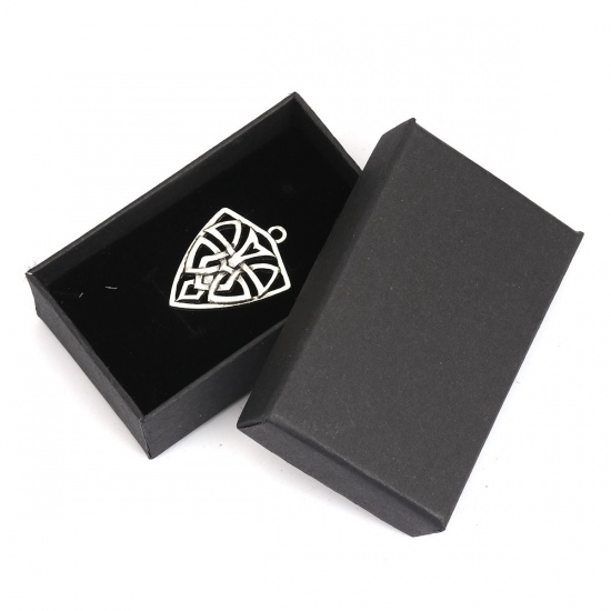 Picture of Paper Jewelry Gift Boxes Rectangle Black 82mm x 52mm , 1 Piece