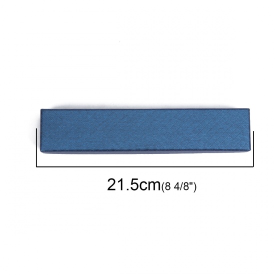 Picture of Paper Jewelry Gift Boxes Rectangle Blue 21.5cm x 4.4cm , 1 Piece