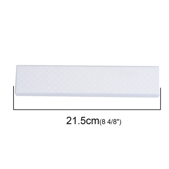 Picture of Paper Jewelry Gift Boxes Rectangle White 21.5cm x 4.4cm , 1 Piece