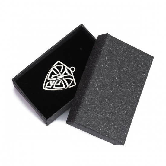 Picture of Paper Jewelry Gift Boxes Rectangle Black 8.2cm x 5.2cm , 1 Piece