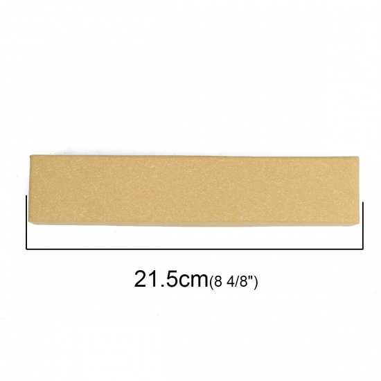 Picture of Paper Jewelry Gift Boxes Rectangle Brown Yellow 21.5cm x 4.4cm , 1 Piece