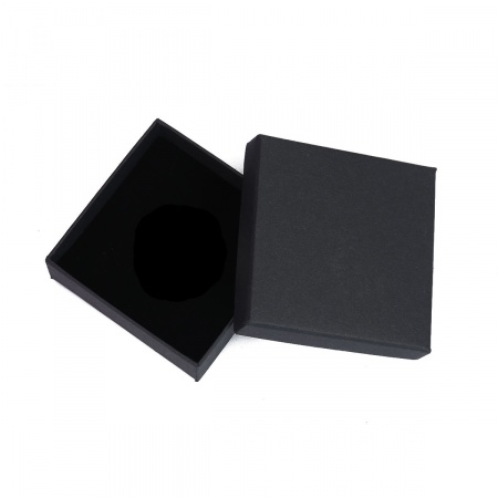 Bild von 1 Stück Papier Schmuckschatulle für Halskette, Armband, Ring, Geschenkverpackung Quadrat Schwarz 9.2cm x 9.2cm x 3.3cm