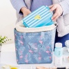 Bild von Oxford Stoff Isolierte Tasche Thermotasche Blau & Rosa Flamingo 21cm x 19cm, 1 Stück