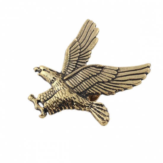 Picture of Pin Brooches Eagle Animal Gold Tone Antique Gold 3.4cm x 2.7cm, 1 Piece