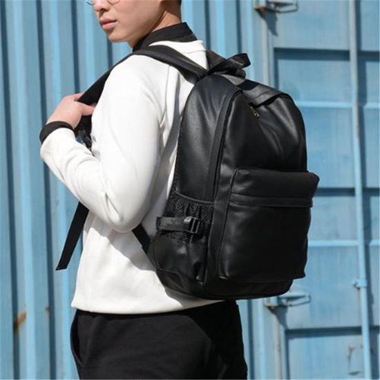 Picture of Black - PU Leather Men'S Backpack Travel Bag 44x32x17cm, 1 Piece