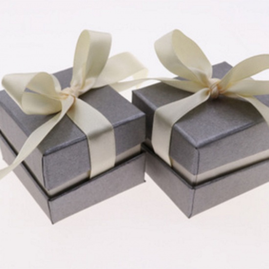 Picture of Paper Jewelry Gift Jewelry Box Square Gray 5cm x 5cm x 4cm , 1 Piece